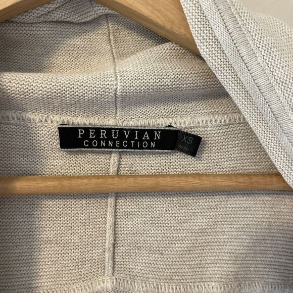 Peruvian Connection Women’s Pima Cotton Links Swing Open Front Cardigan Sz XS - Picture 2 of 6